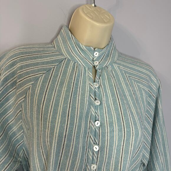 Spell Rodeo Blouse Dress Blue Striped Relax Minimalist Beach Vacation S - Picture 6 of 16